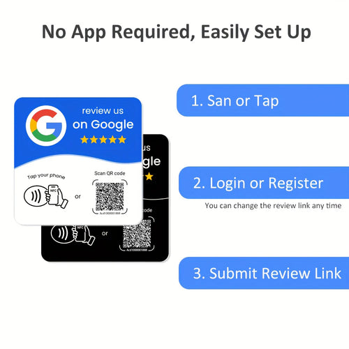 NFC 215 Square Review Card – Programmable Table Stand