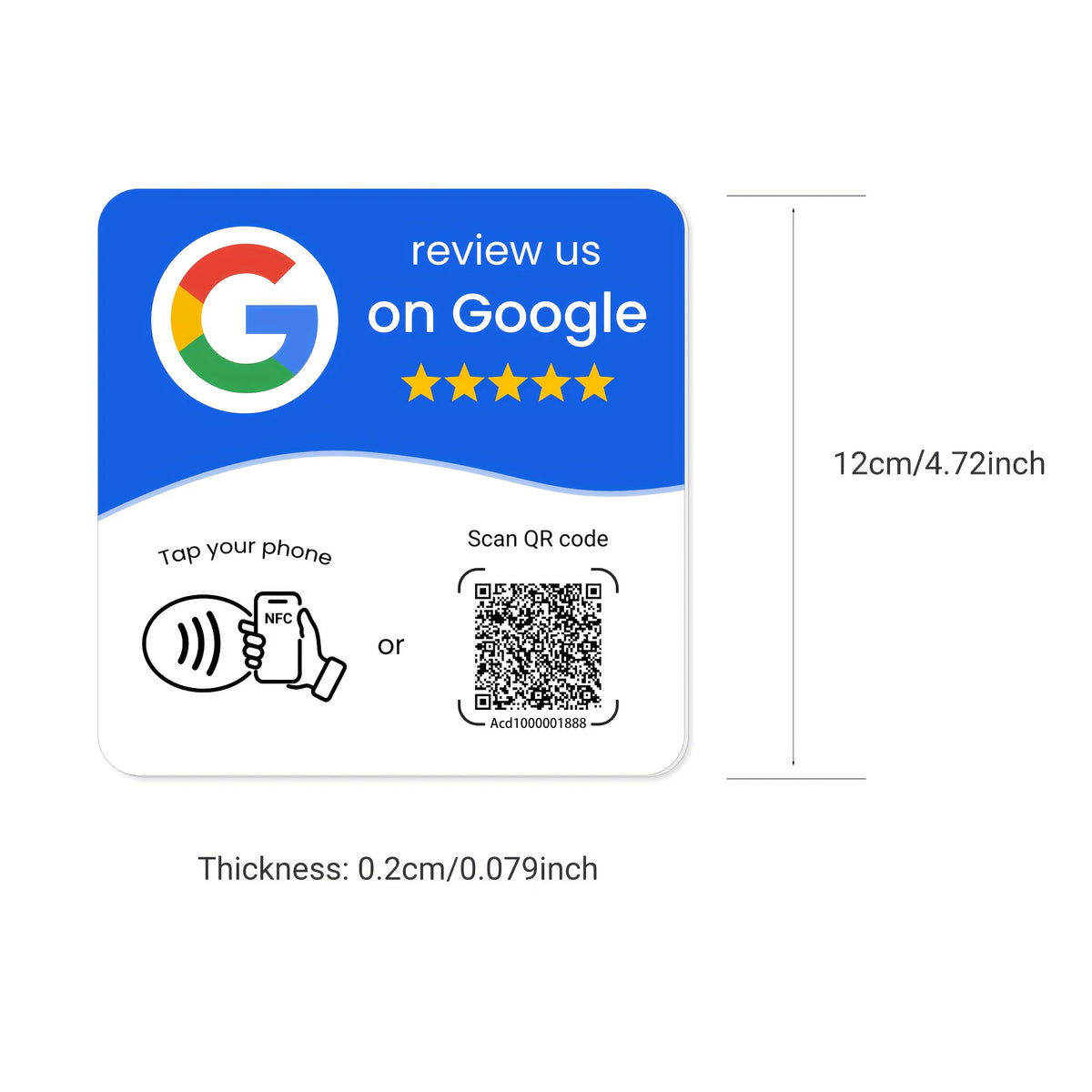 NFC 215 Square Review Card – Programmable Table Stand